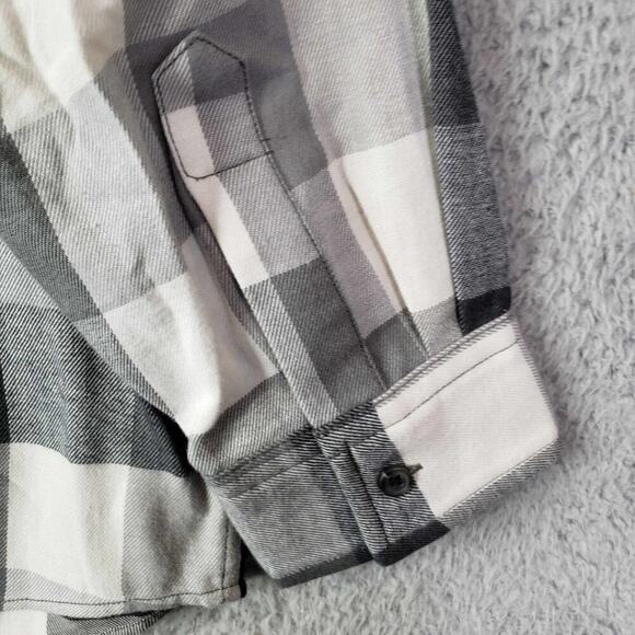 Lands End Shirt Womens Plus Size 1X Black Plaid Long Sleeve Button Up Flannel - Picture 4 of 12